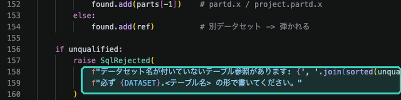 app/guards.py。拒否するときのエラー文が、次にどう書き直せばよいかを Claude に伝える