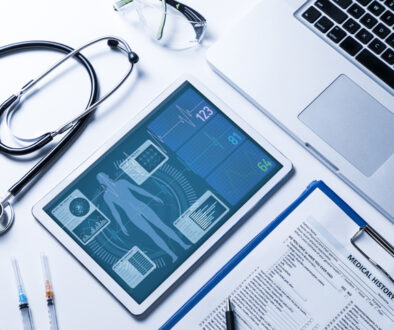 vital sign monitor in tablet PC, medical technology concept