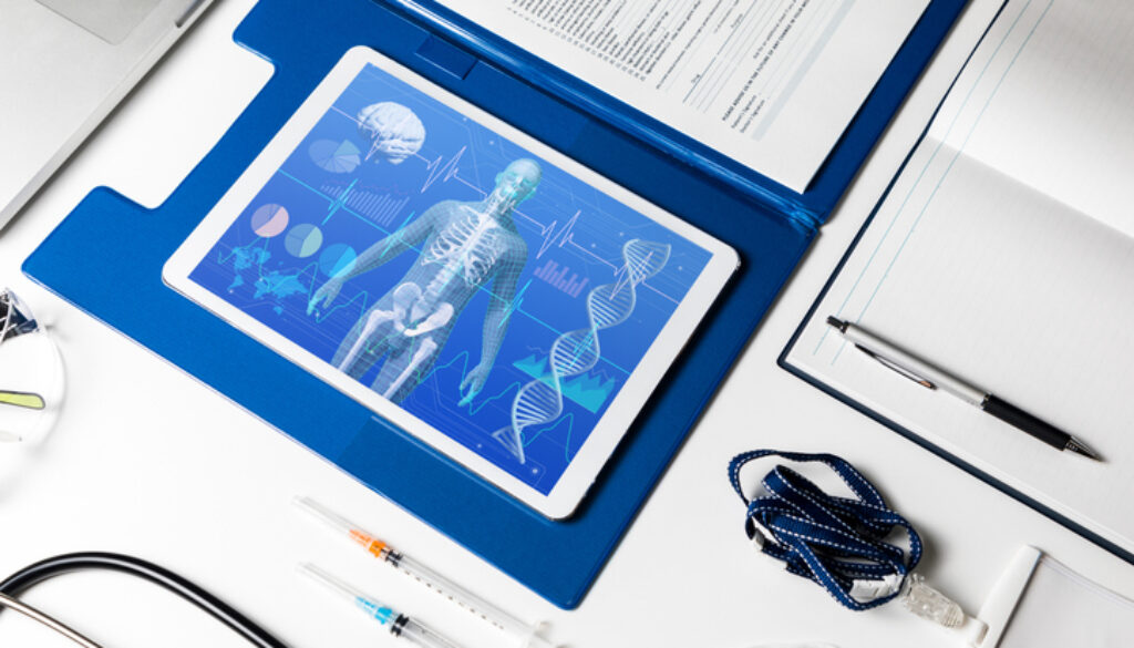 medical technology concept, human body and vital sign