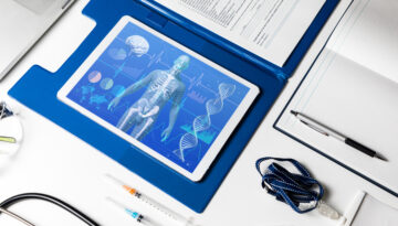 medical technology concept, human body and vital sign
