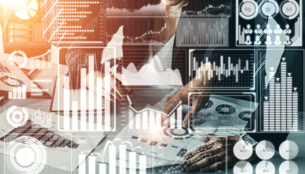 Big Data Technology for Business Finance Concept.