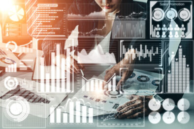 Big Data Technology for Business Finance Concept.