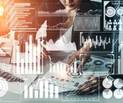Big Data Technology for Business Finance Concept.