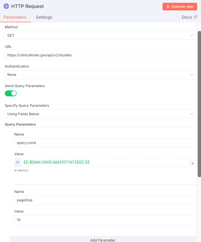 HTTP Requestノード