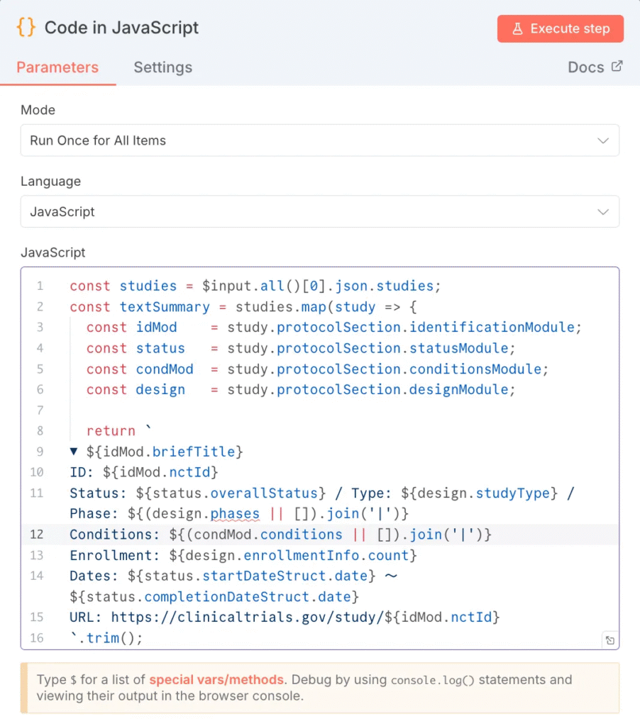 Code in JavaScriptノード